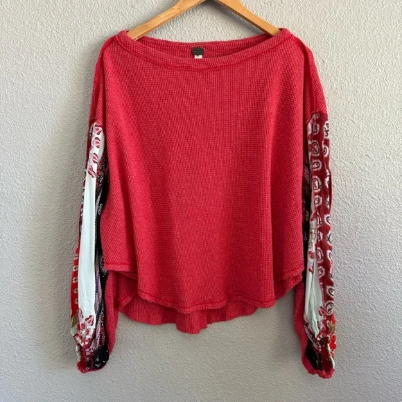 We The Free Blossom Thermal Cherry Red Combo Size Medium - Picture 2 of 6
